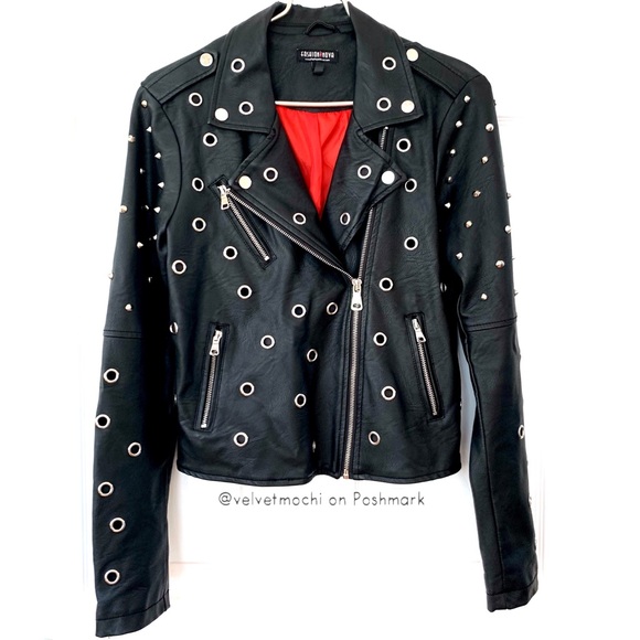 Fashion Nova Jackets & Blazers - Fashion Nova · Studded Grommet Motorcycle Biker Jacket - Guinness Moto Jacket